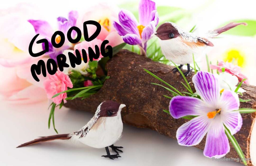 Good Morning Images with Birds and Flowers