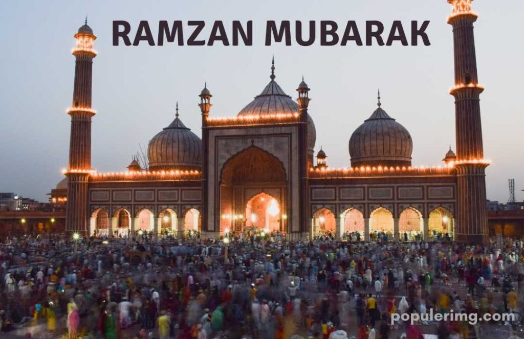 In This Image, Many People Are Visible Out Of Majid  (Ramzan Mubarak Image)