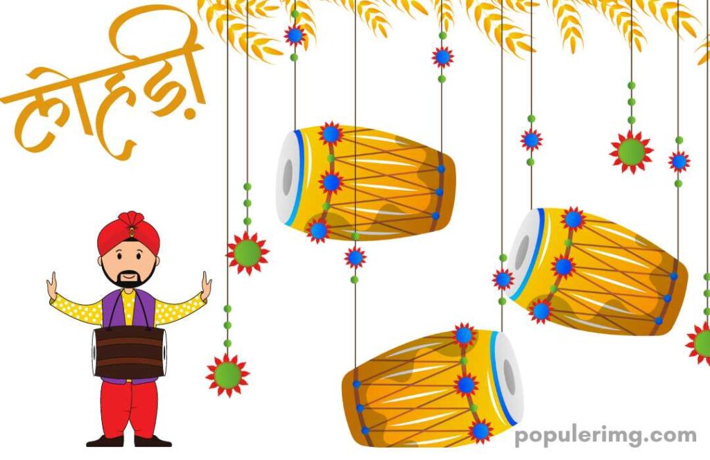 In The Image, Sardar Ji Is Seen Singing The Lohri While Playing The Drum.happy Lohri