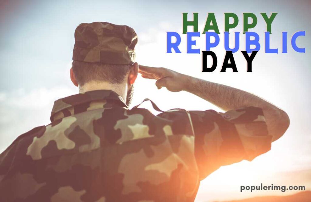 Soldiers Are Seen Raising Their Hands In Salute  (Happy Republic Day)