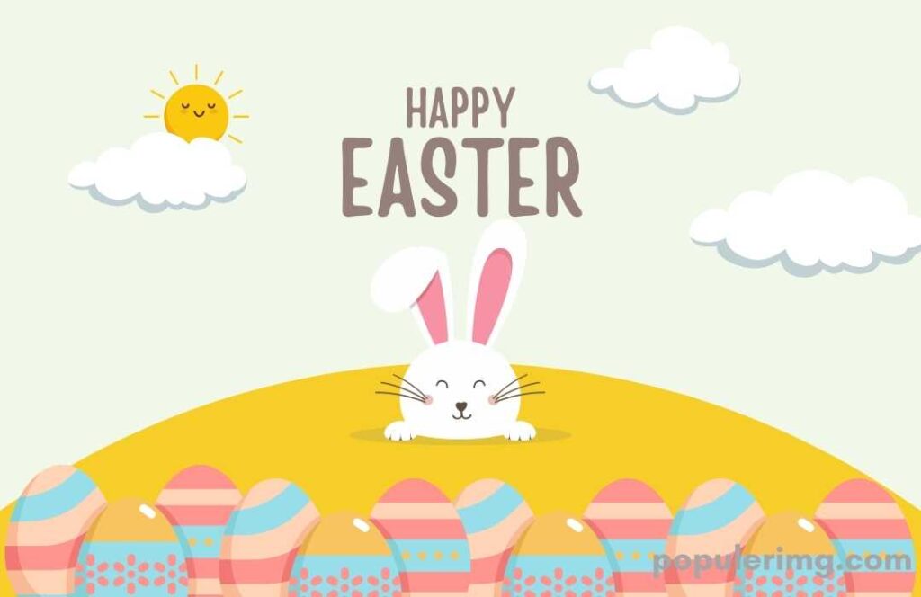 Lovely And Colorful Image Cute Baby Rabbit And Happy Easter