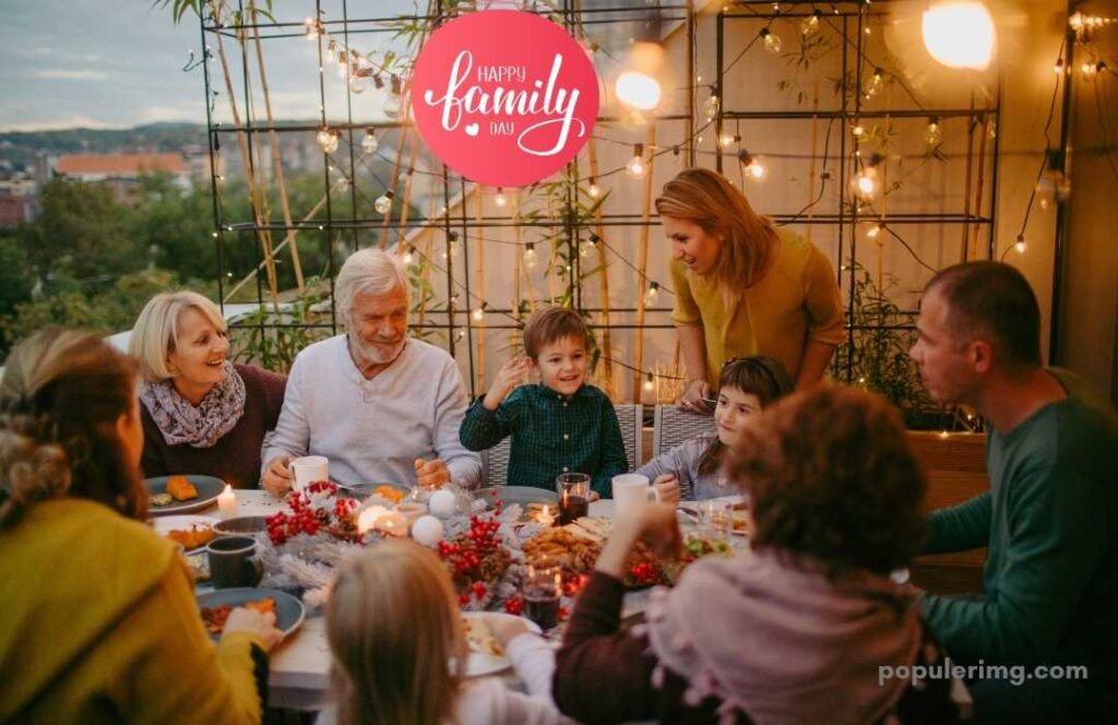 In This Image, All The Family Is Seen Enjoying Lunch.