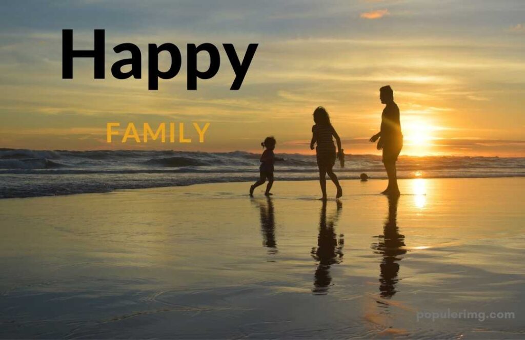 Father And Mother Playing With Their Little Daughter On The Sea Beach Anad Happy Family