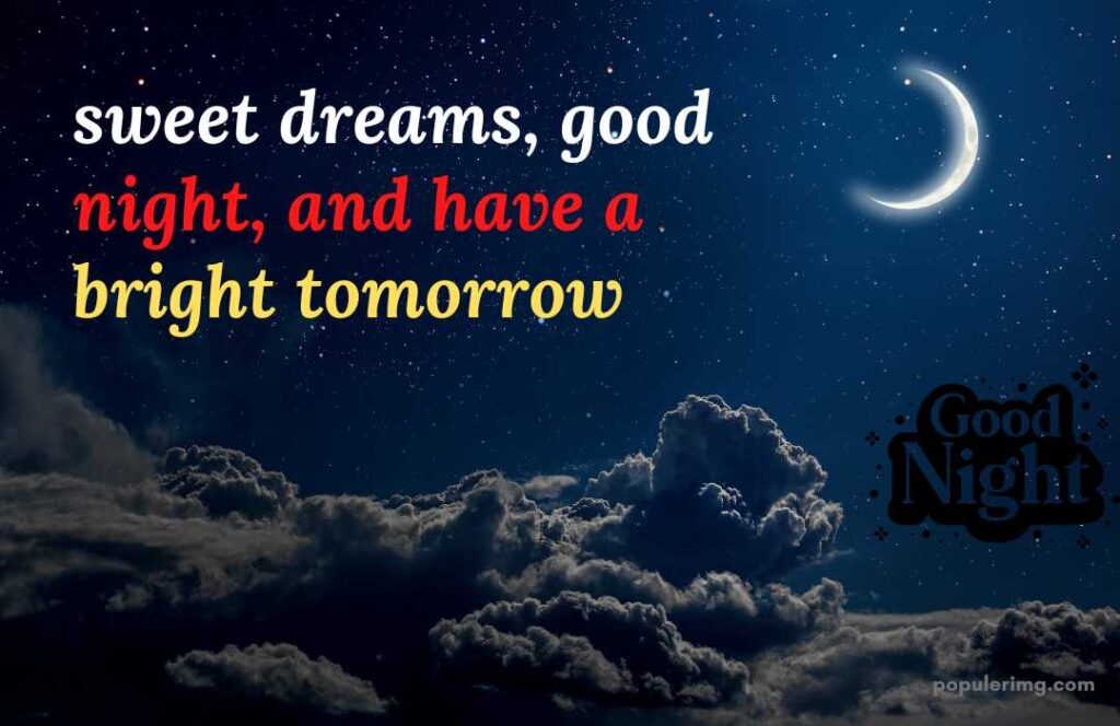 Good Night Quotes Image Pf Beautiful Sky And Lovely Moon