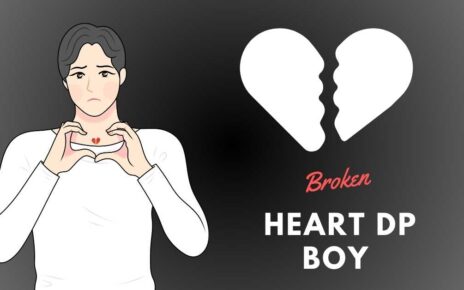 A Man Holding A Heart With The Words Broken Heart Dp Boy