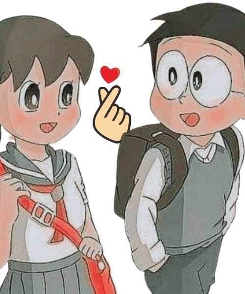 A Girl And Boy In School Uniforms Holding Hands.	