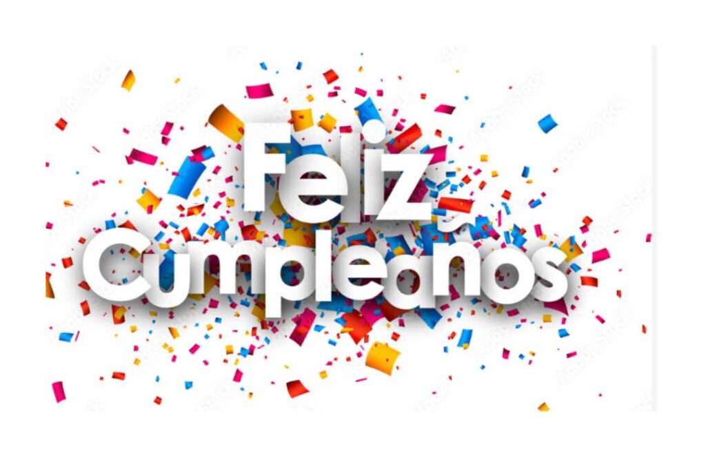 A Colorful Confetti With The Words Fiez Cumpleanos