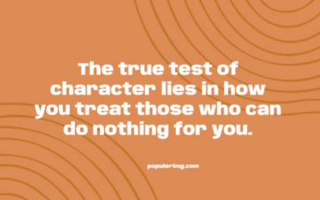 The True Test Of Character Lies In How You Treat Those Who Can Do Nothing For You.-Aaron Warner Quotes