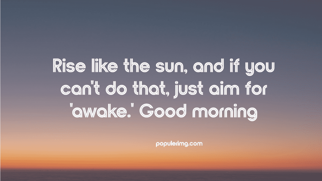 Rise Like The Sun, And If You Can'T Do That, Just Aim For 'Awake.' Good Morning! - Funny Black Good Morning Quotes