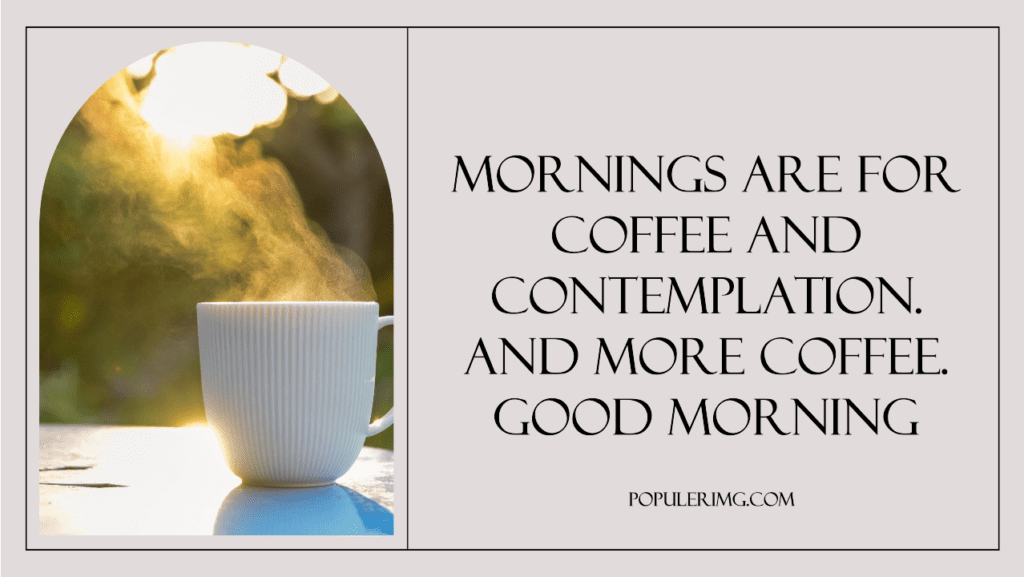 Mornings Are For Coffee And Contemplation. And More Coffee. Good Morning! - Funny Black Good Morning Quotes