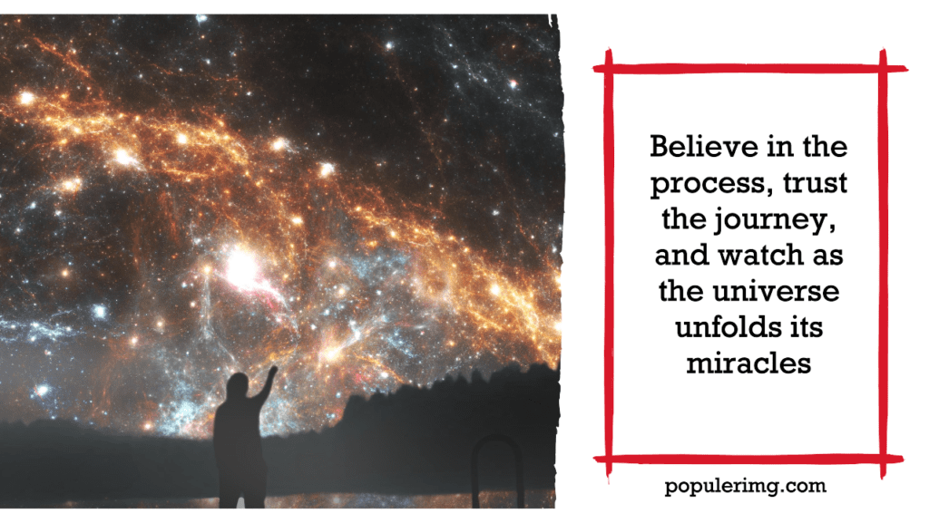 Believe In The Process, Trust The Journey, And Watch As The Universe Unfolds Its Miracles - Trusting The Universe Quotes