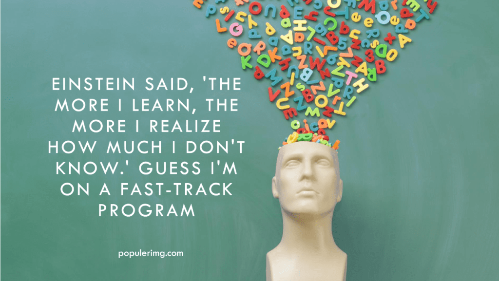 Einstein Said, 'The More I Learn, The More I Realize How Much I Don'T Know.' Guess I'M On A Fast-Track Program! - Play Dumb Quotes