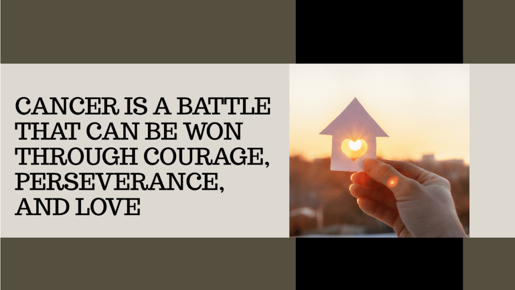 Cancer Is A Battle That Can Be Won Through Courage, Perseverance, And Love. - Fighting Cancer Quotes Images