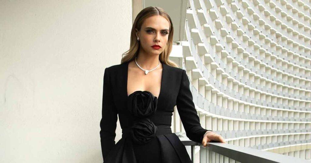 Cara Delevingne Stuns In Breathtaking Black Gown With Daring Thigh-High Slit