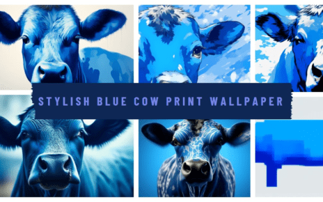 Aesthetic Blue Cow Print Wallpaper