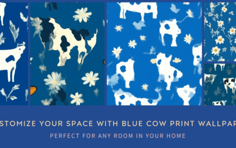 Blue Cow Print Wallpaper