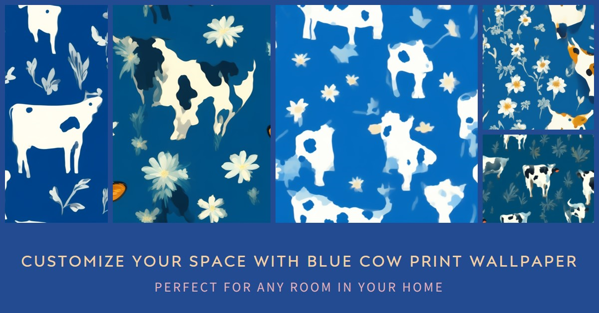 Blue Cow Print Wallpaper