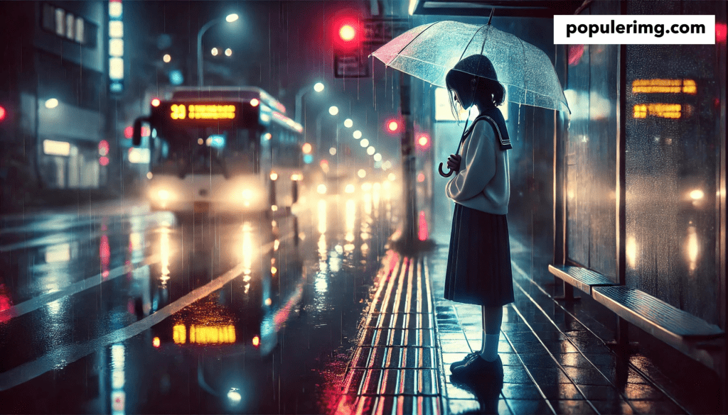 8. A Girl Under An Umbrella In The Rain